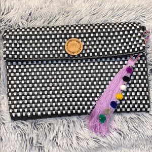 NWOT MARIA VICTORIA CLUTCH WITH TASSLE